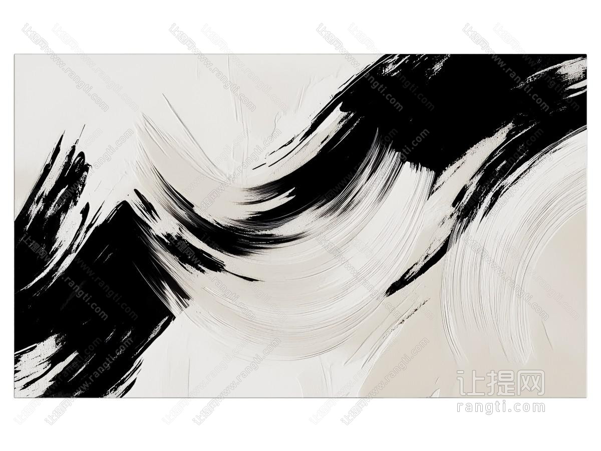 现代大幅挂画 现代抽象挂画 现代极简挂画 现代黑白挂