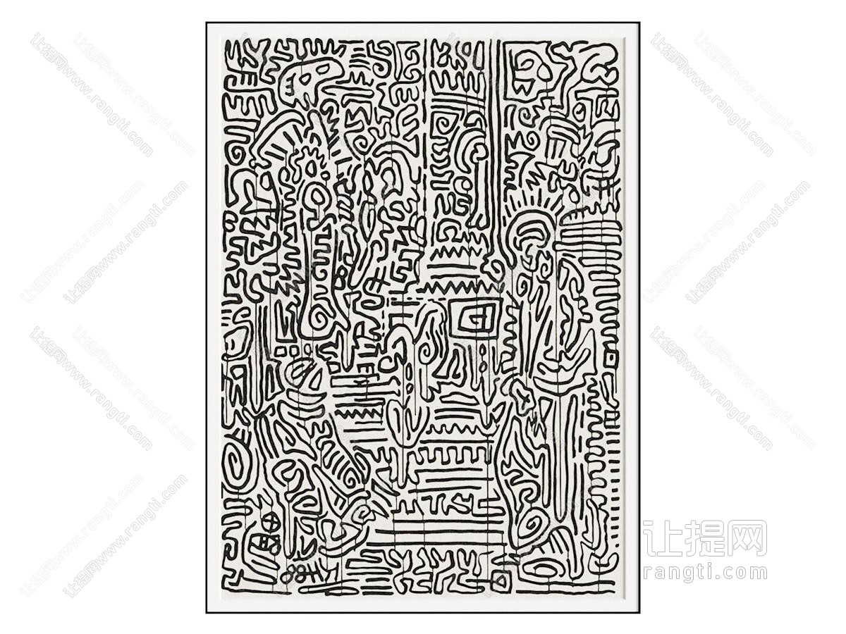 现代黑白抽象装饰挂画