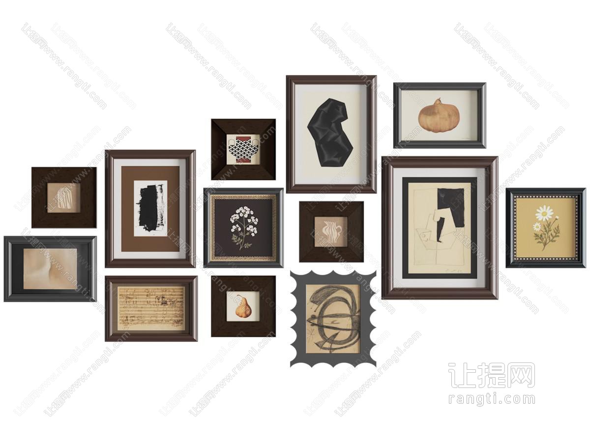 中古风组合画 挂画