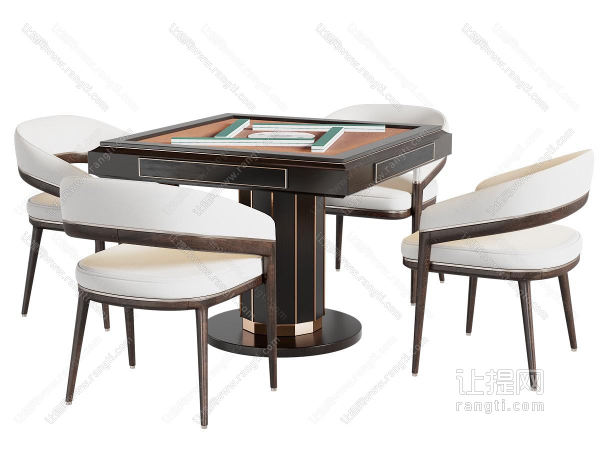 现代新中式 轻奢麻将桌椅 棋牌桌椅 休闲椅 休闲桌椅