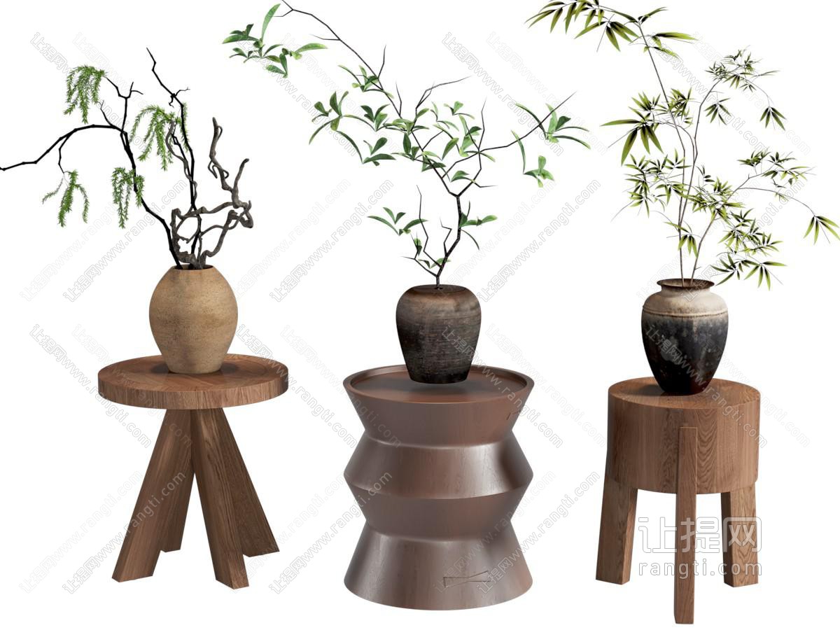 盆栽 中古风 绿植摆件