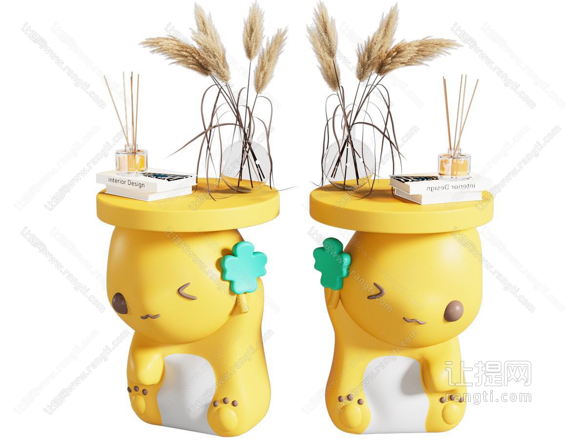 儿童床头柜 奶龙边柜 卡通边几角几