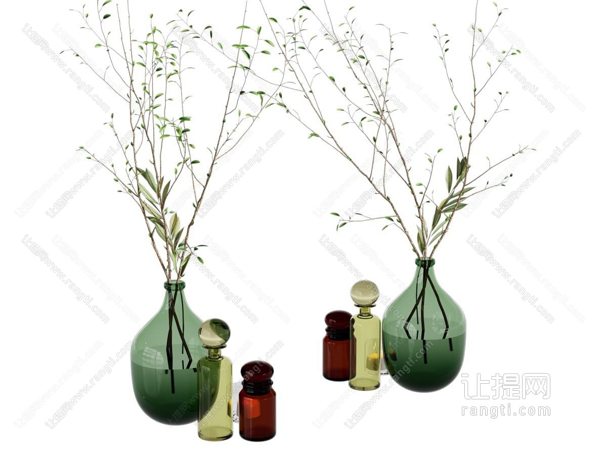 现代玻璃花瓶花艺