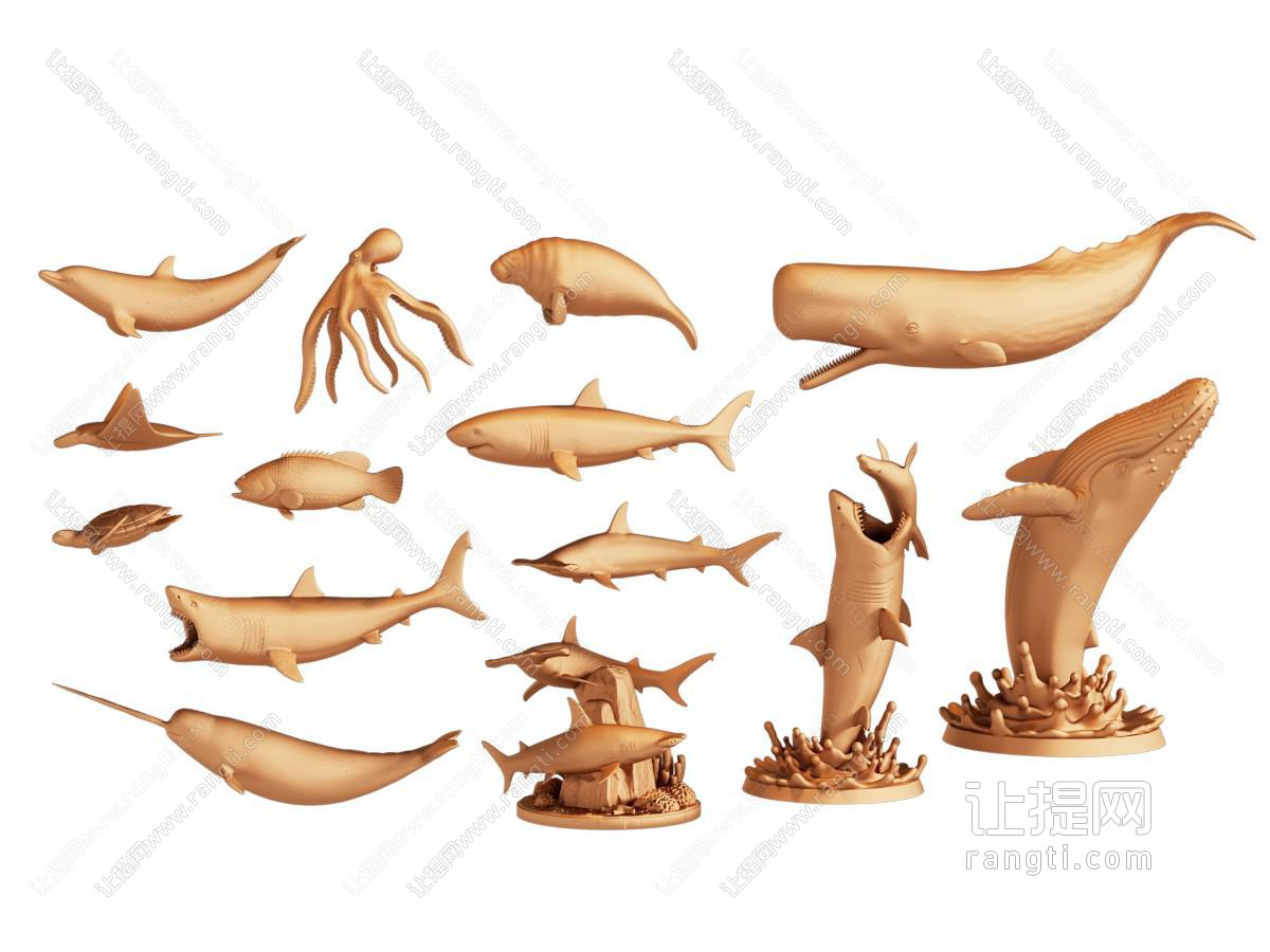 现代海洋生物雕塑