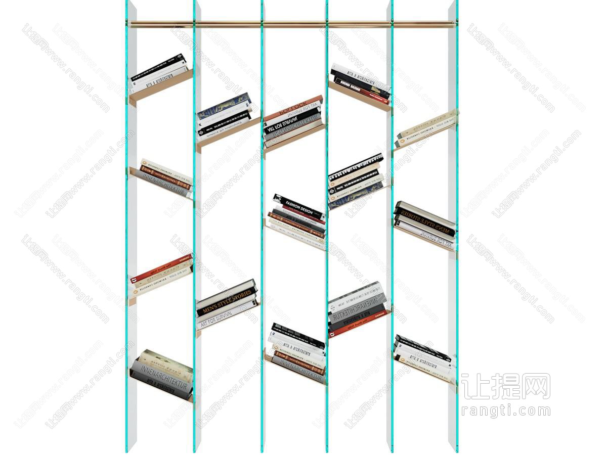 现代玻璃书架