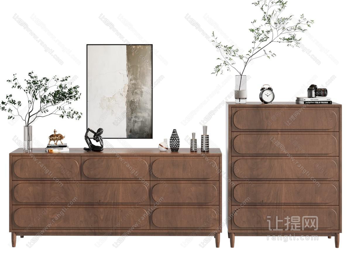 现代原木斗柜 玄关柜