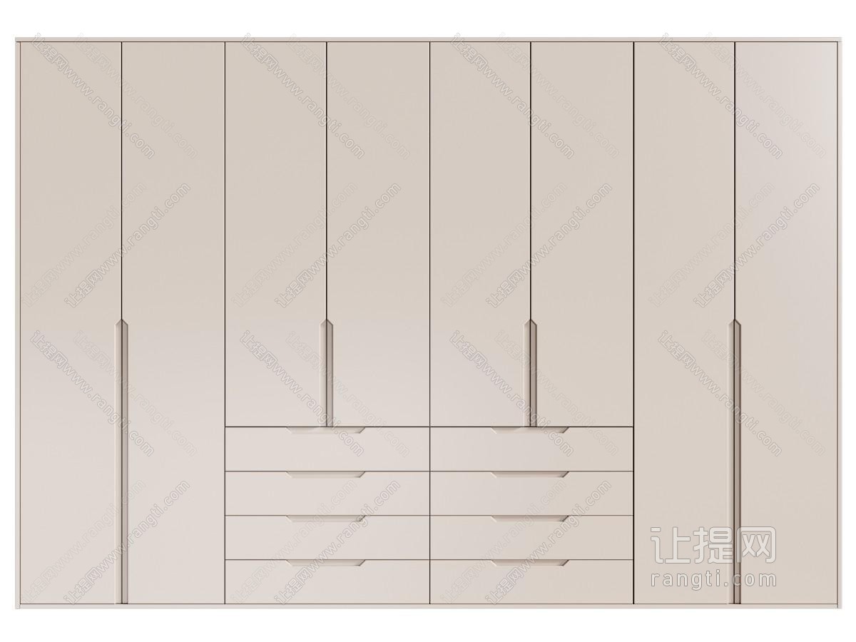 现代奶油衣柜