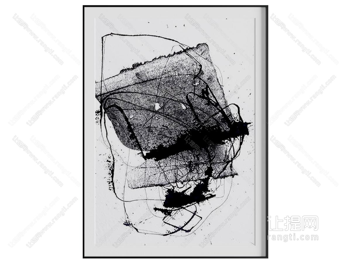 黑白画 抽象画 装饰画
