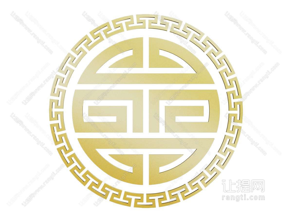 中式圆形雕花