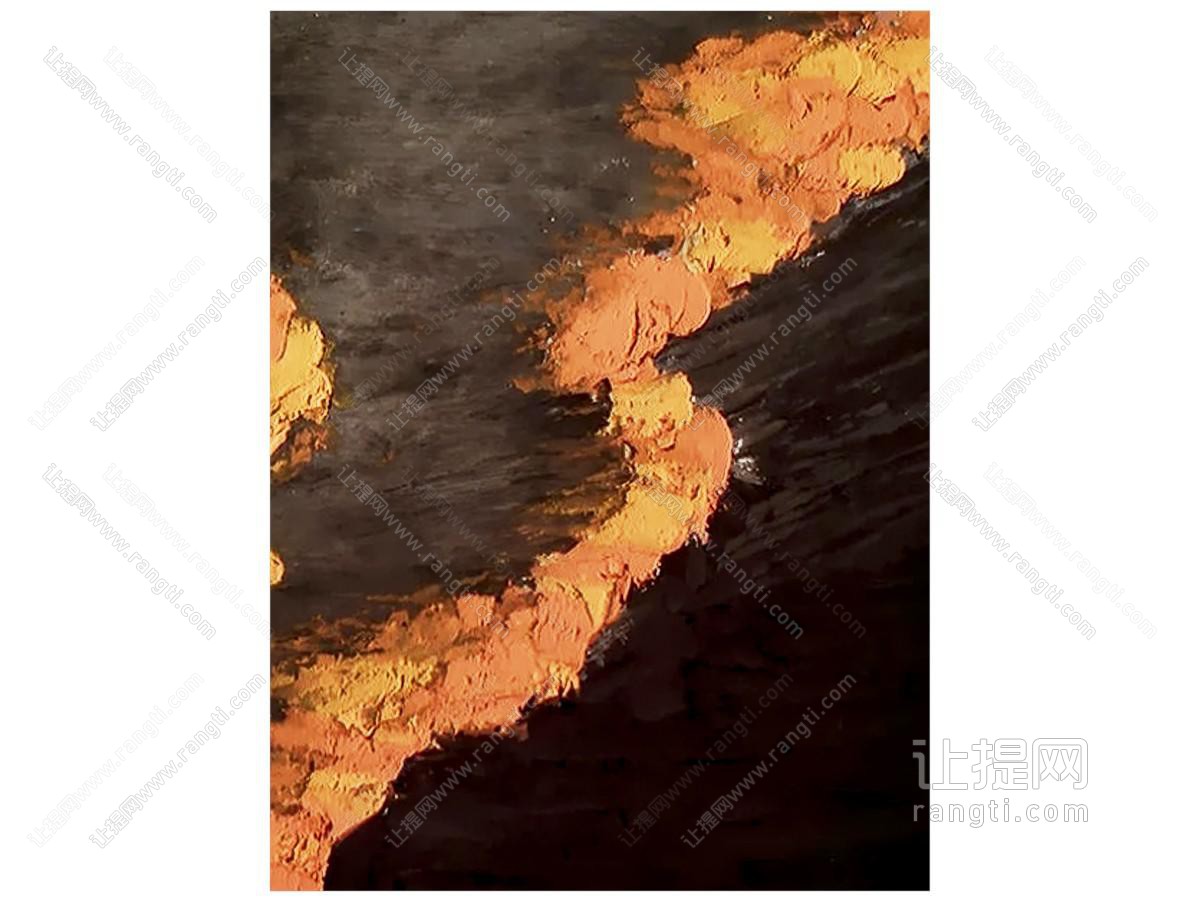 侘寂风日落海浪油画挂画