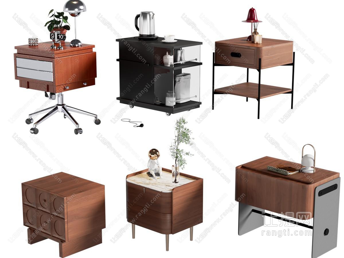中古复古床头柜