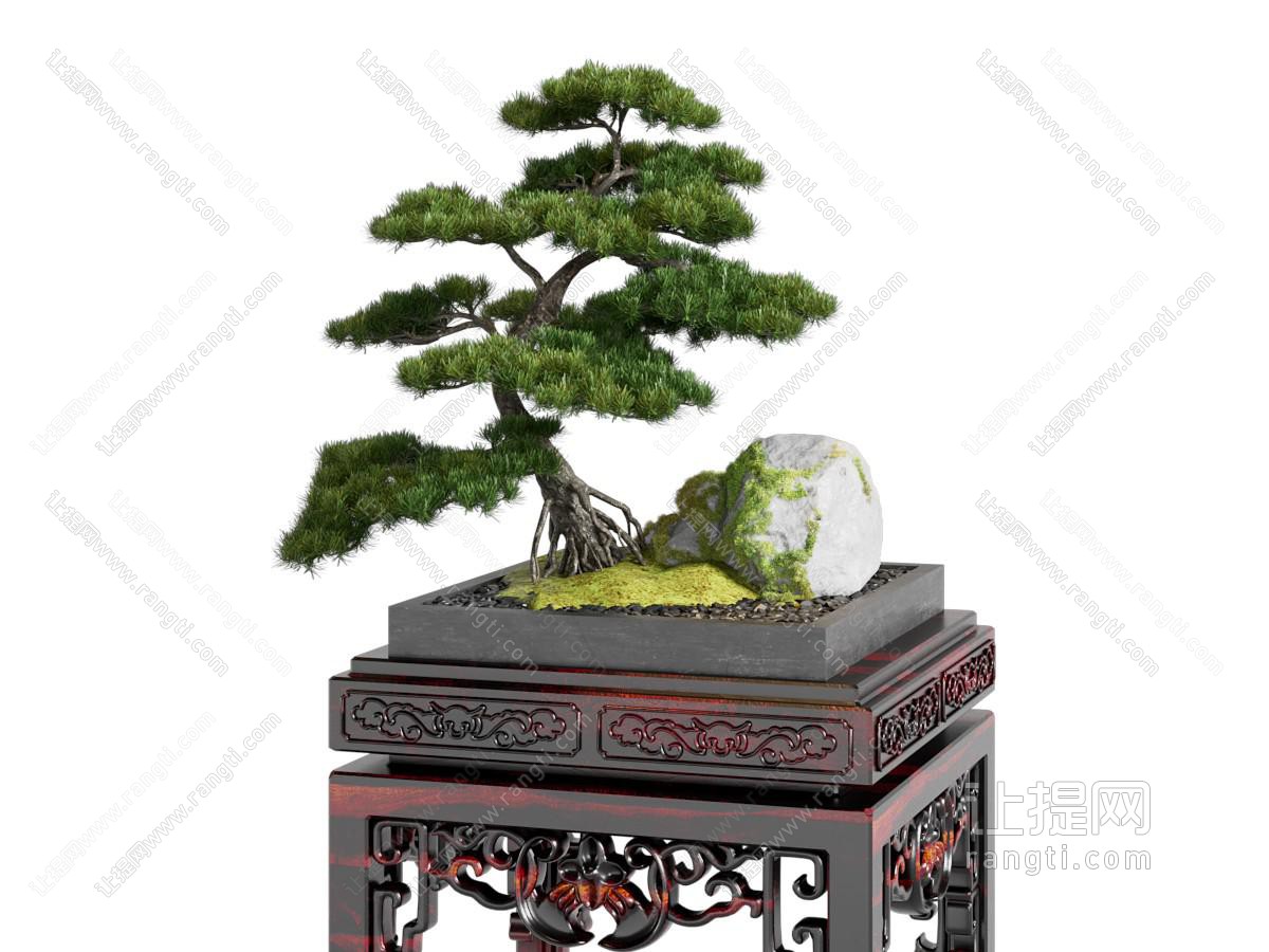 新中式松树盆栽饰品