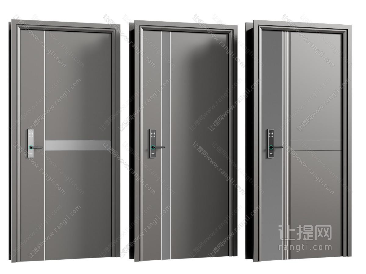 现代防盗门 带密码锁的入户门 平开门