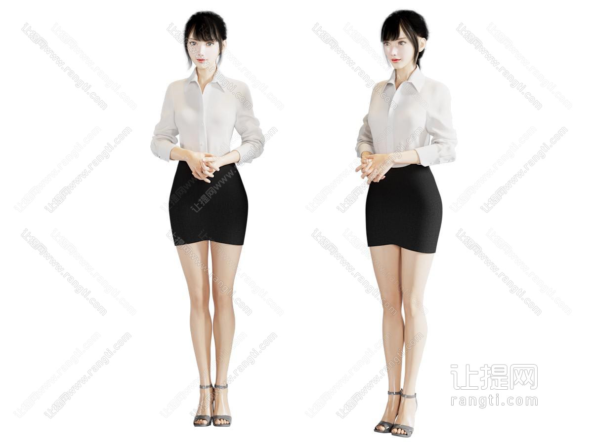 西服美女人物 文员 秘书 前台