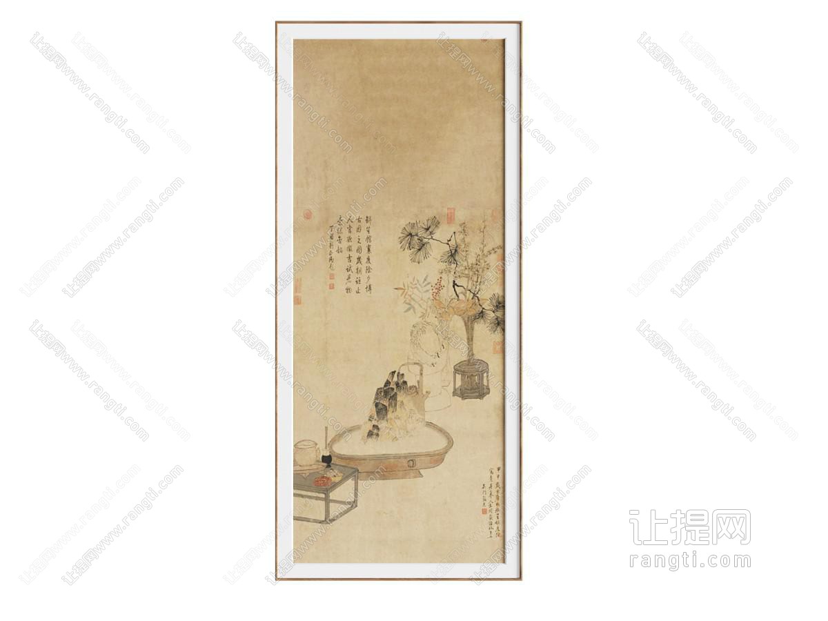新中式宋式挂画 宋氏美学装饰画 挂画 竖条装饰画