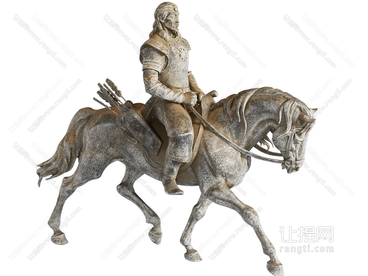 现代雕塑 大草原上的勇士 马背英雄 骑士雕像