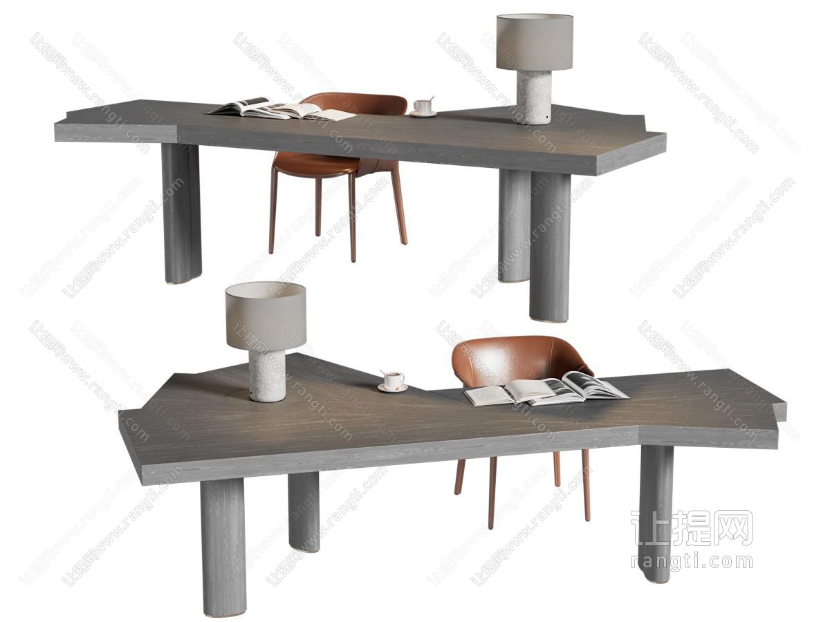 中古风办公桌椅