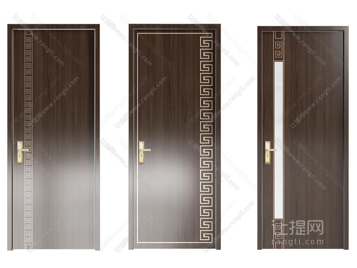 新中式中古单开门 新中式实木平开门 中古风单开门