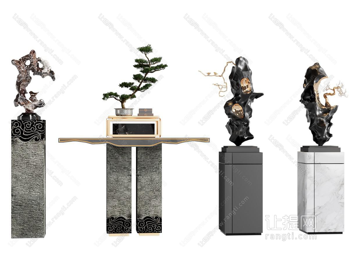新中式雕塑摆件 新中式雕塑摆件
