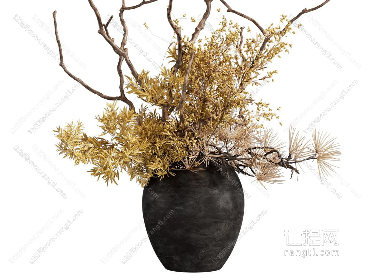 侘寂风枯枝 花瓶 花艺