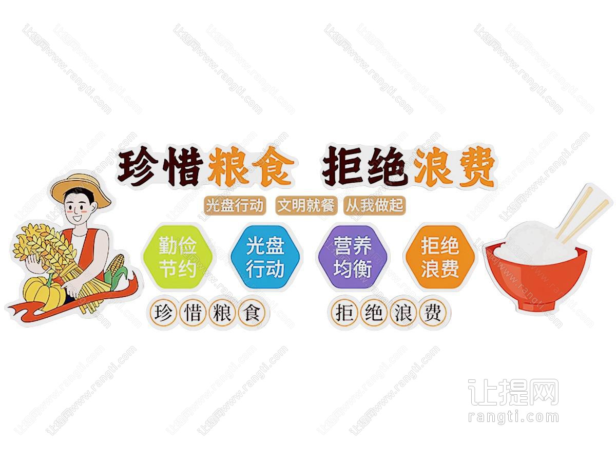 粮食文化墙 食堂文化墙 校园文化墙