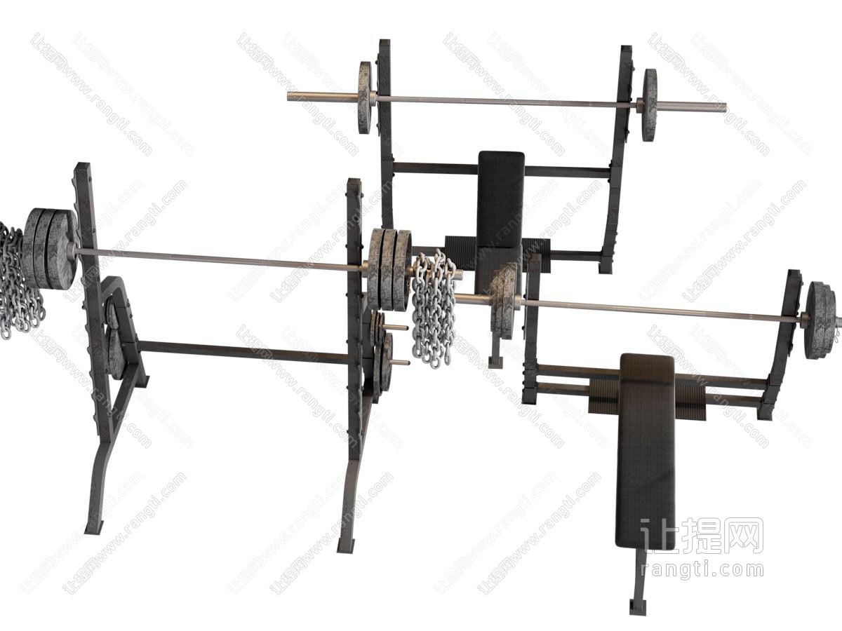 现代深蹲架 杠铃 健身器材 体育用品