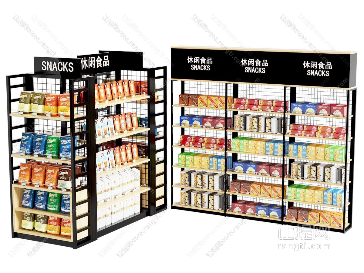 超市食品展示货架 零食陈列架展具