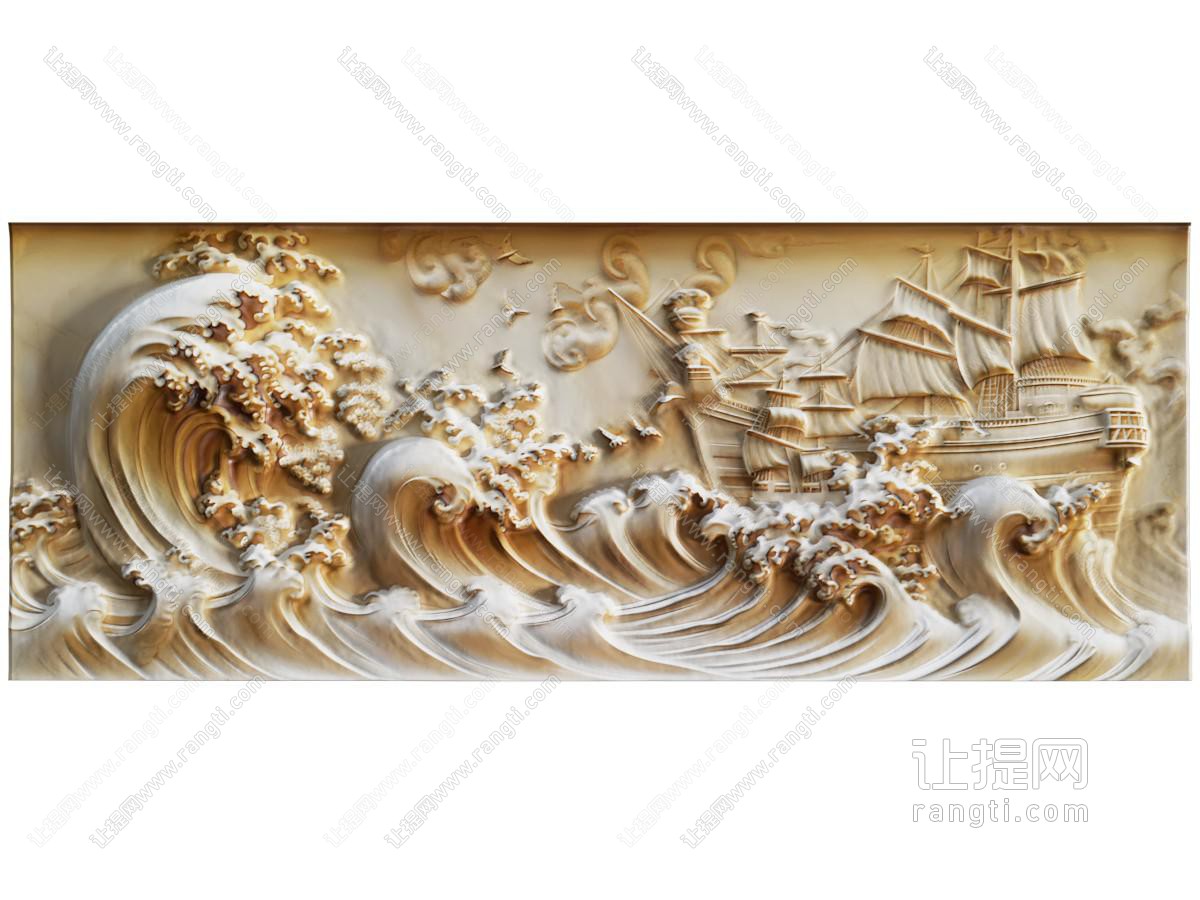 新中式浮雕 立体实物画