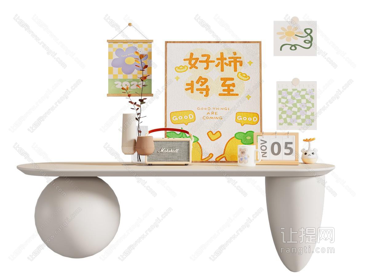 现代装饰画 饰品摆件组合
