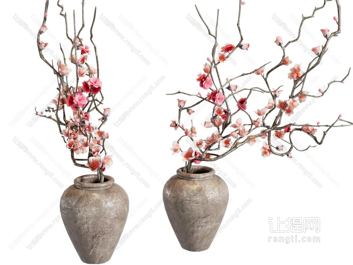 新中式中式花瓶 中式桃花花瓶