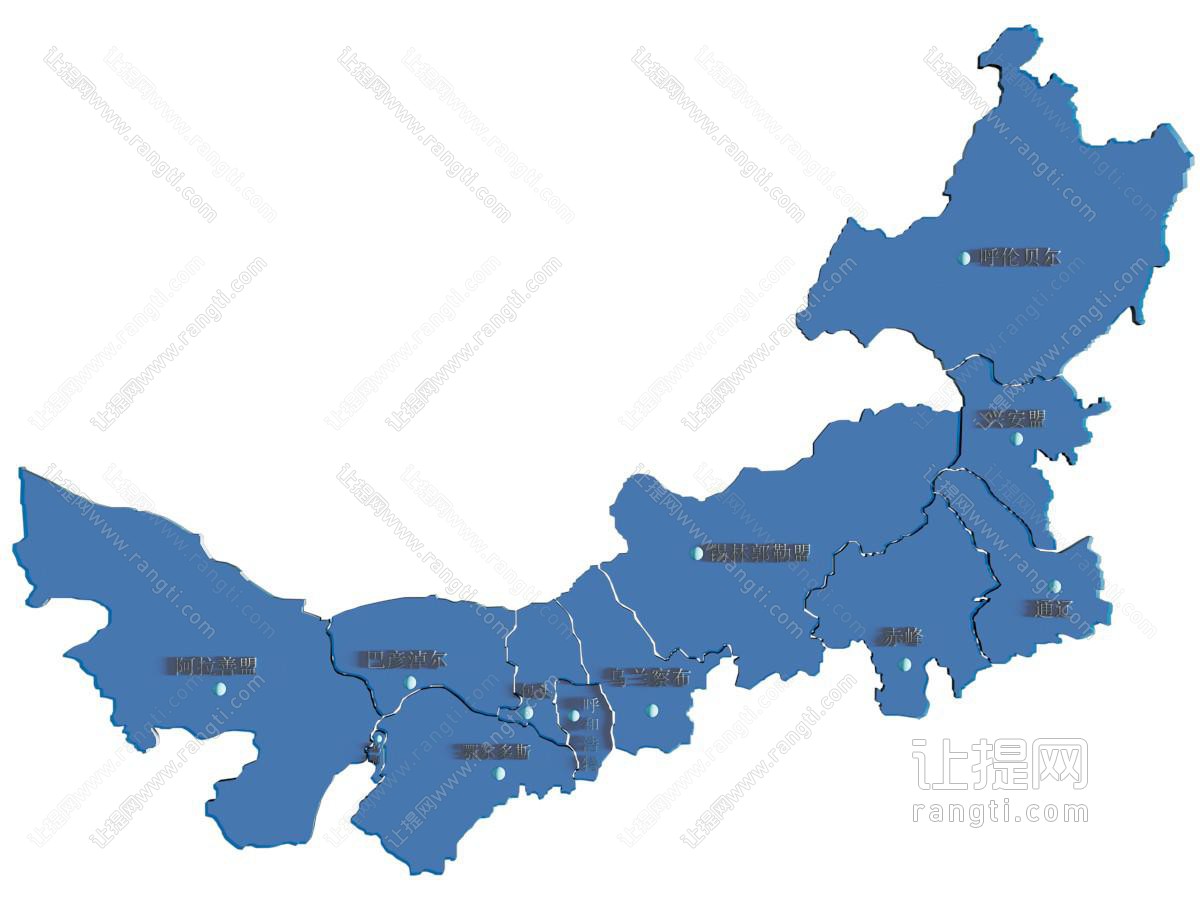 现代内蒙古地图墙饰挂件