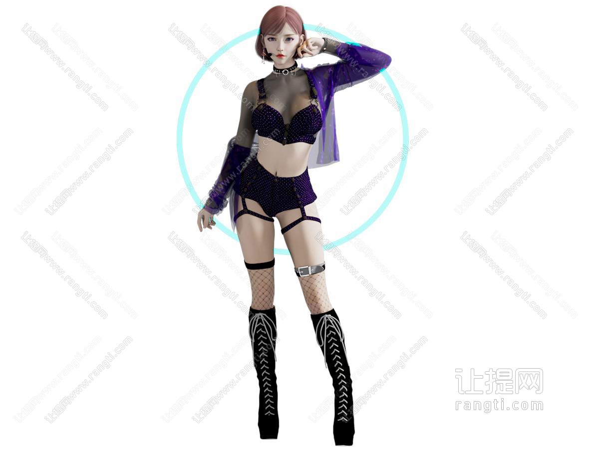 现代双马尾潮流女孩