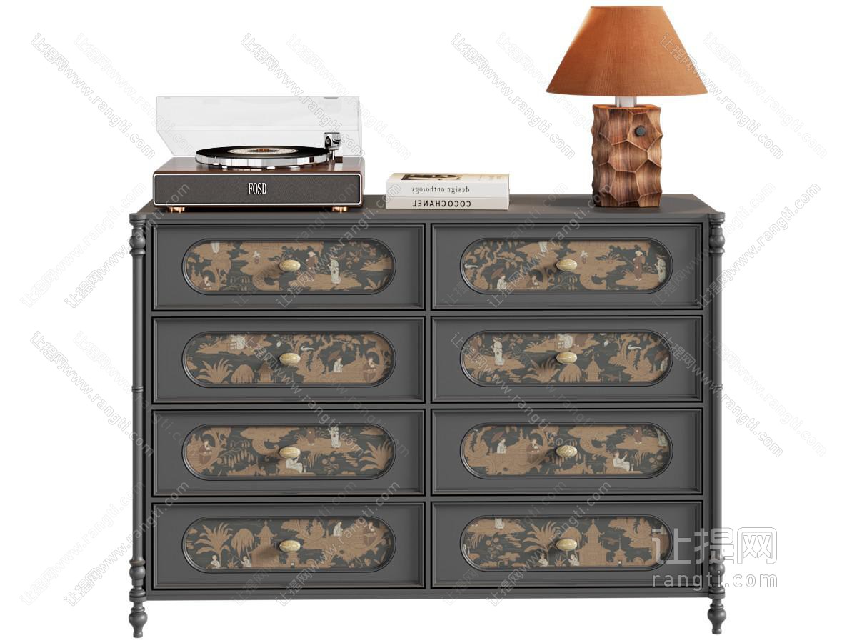 中古风斗柜 边柜