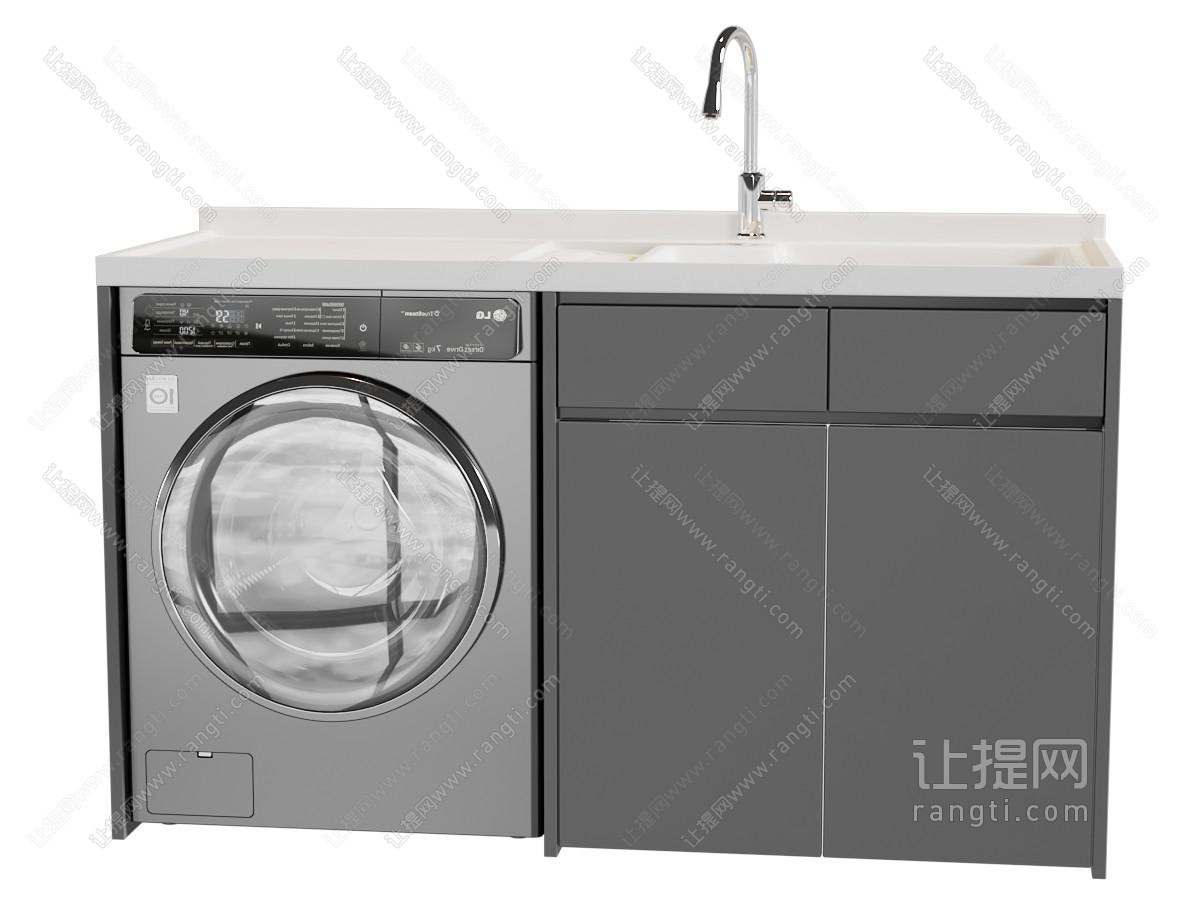 现代洗衣机柜