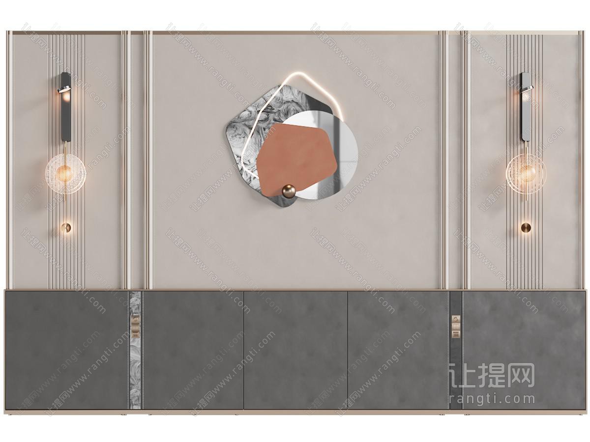 现代床头背景墙
