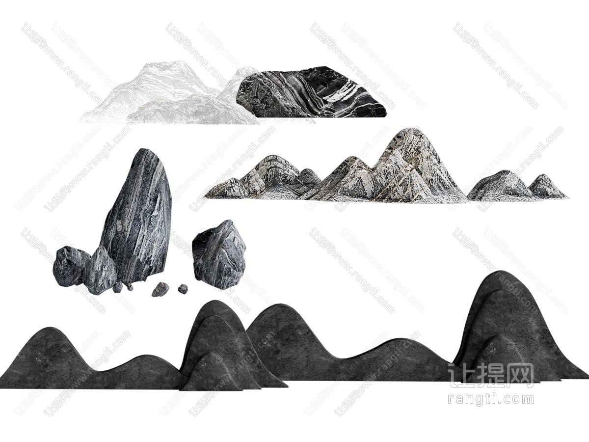 欧模自然风假山石块