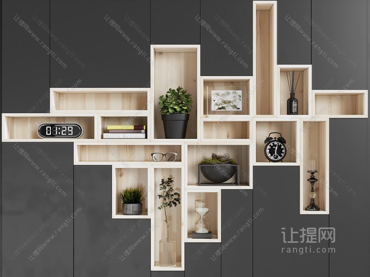 现代开放式装饰柜