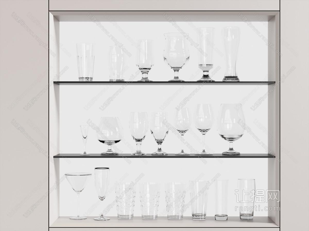 酒水食物 现代酒杯 杯子 酒具用品