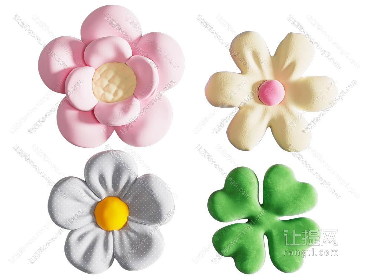 现代卡通花朵 墙饰挂件