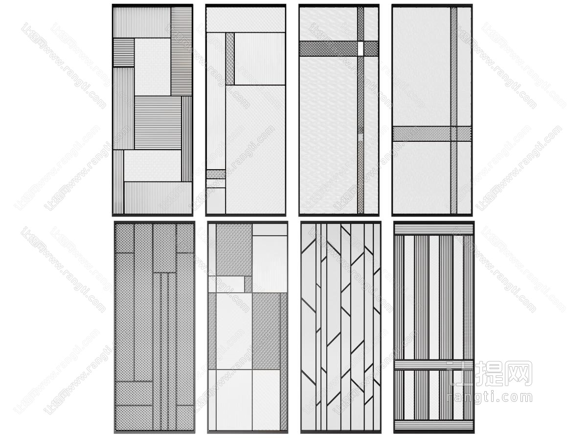 现代玻璃屏风隔断