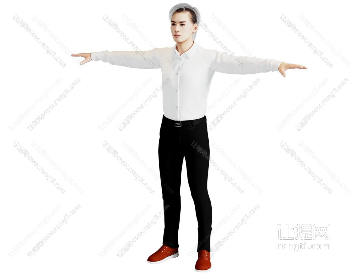 现代帅气年轻男人白衬衫