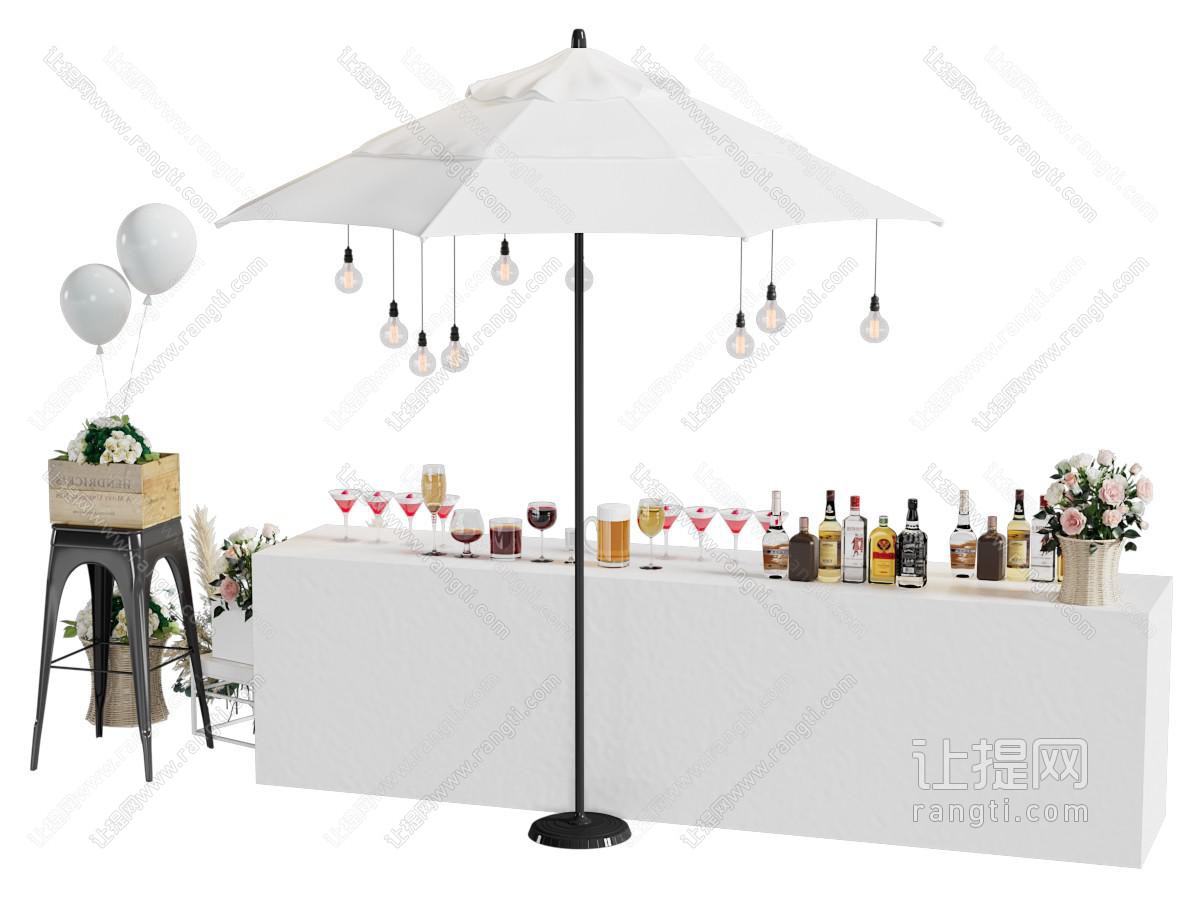 现代鸡尾酒餐台 茶歇餐桌