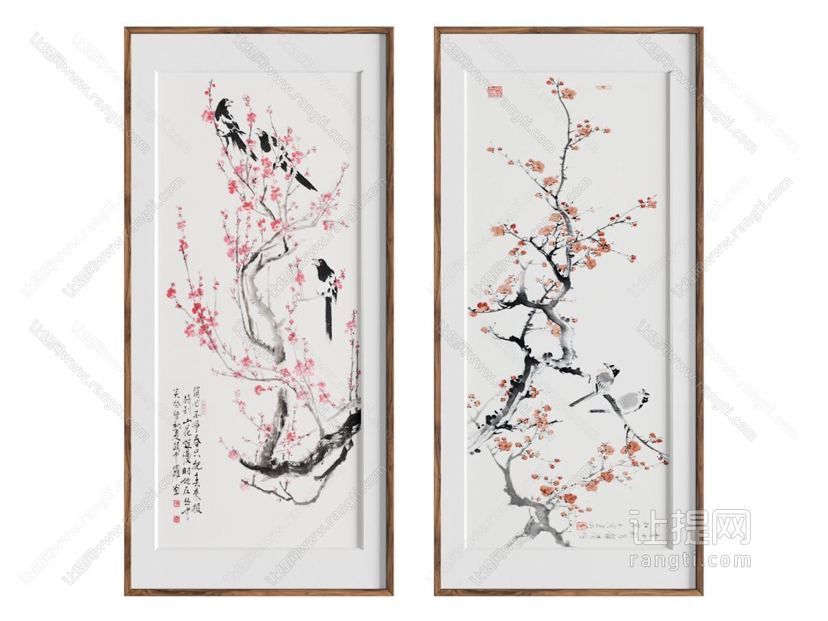 新中式植物画装饰挂画