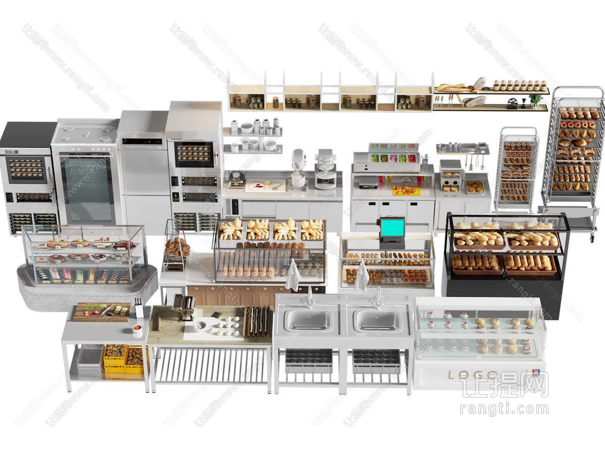 面包冷藏货柜 展示架 甜品店货架