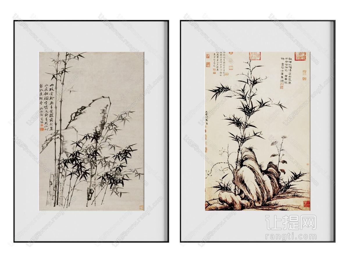 新中式中式山水画 装饰画