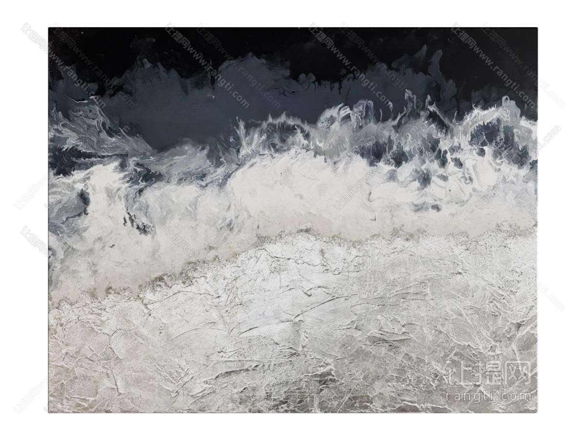 现代黑白挂画 肌理画 抽象装饰画
