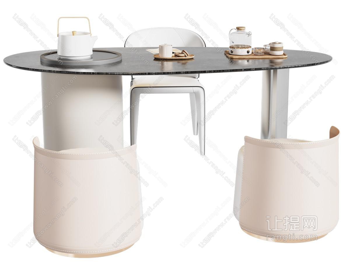现代意式茶桌椅 茶具