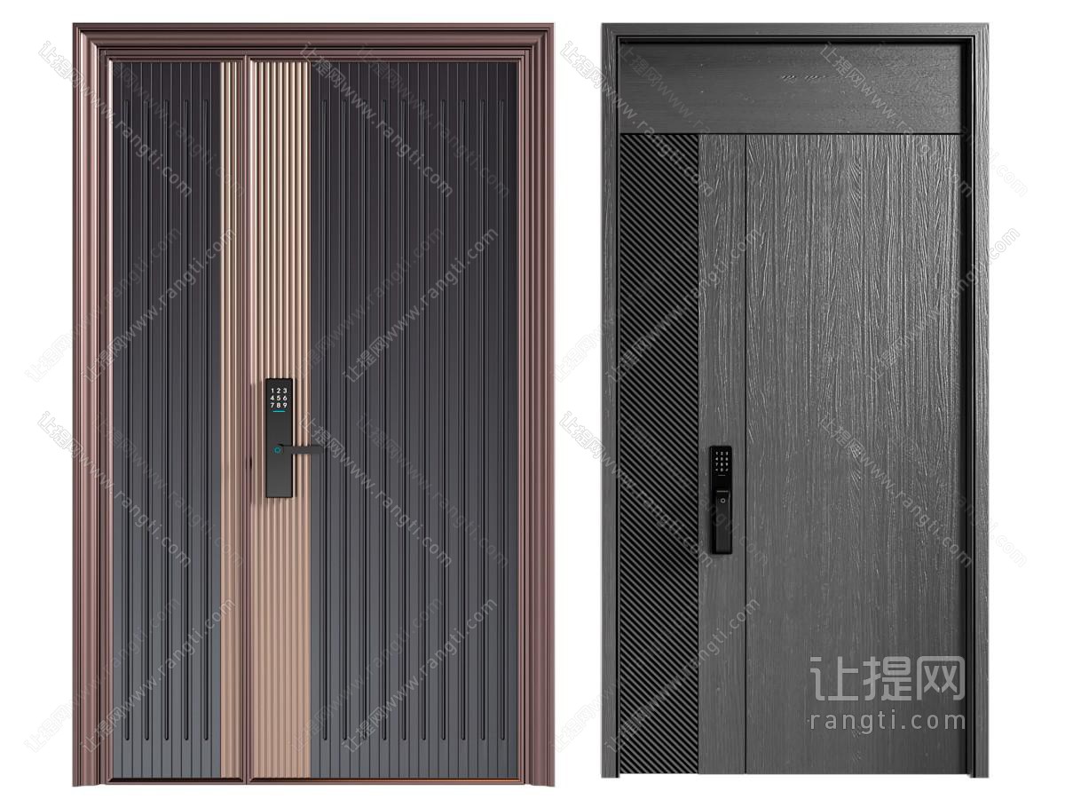 现代单开门 入户门 防盗门