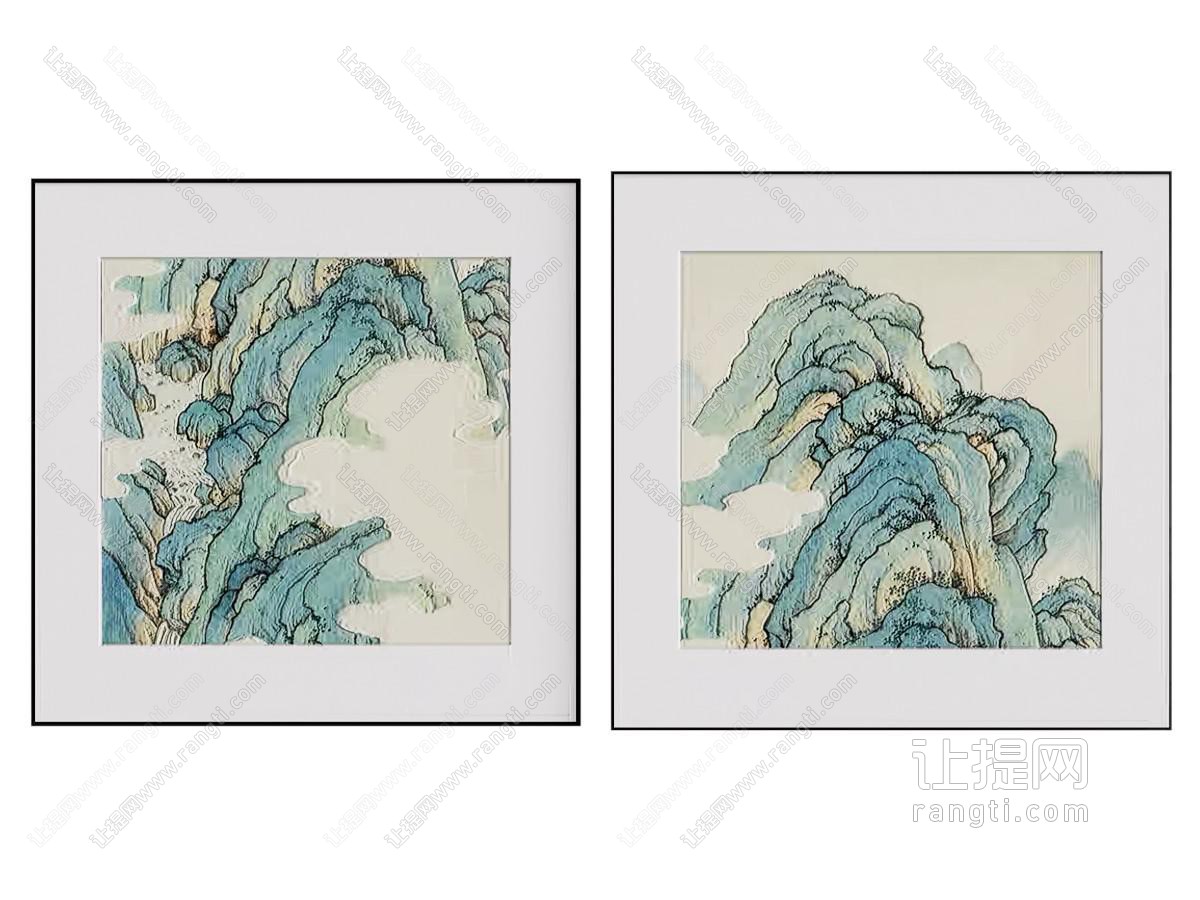 新中式水墨画 山水画 装饰画