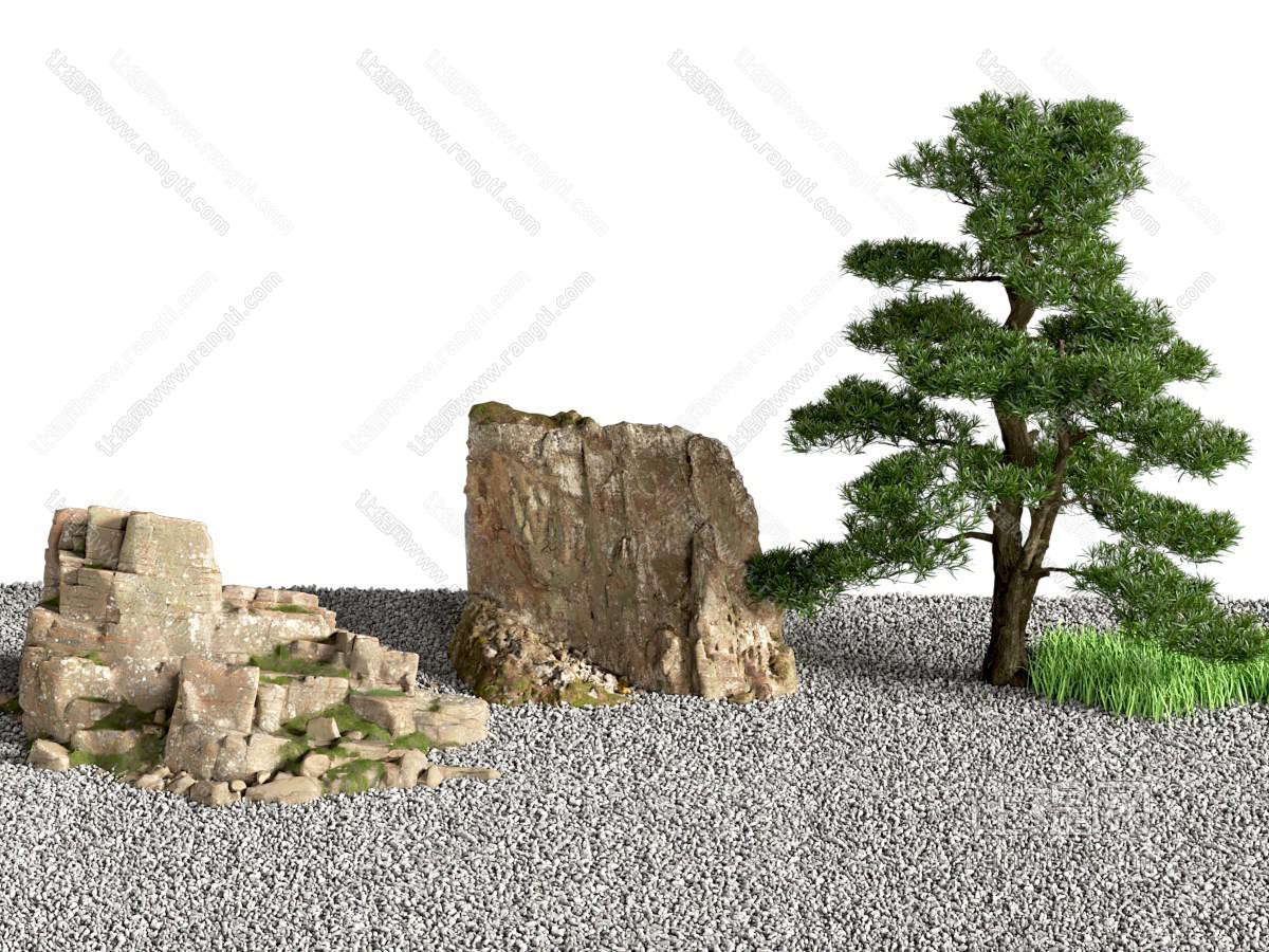 新中式庭院枯山水石